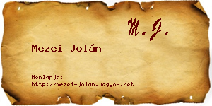 Mezei Jolán névjegykártya