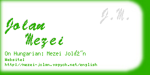 jolan mezei business card